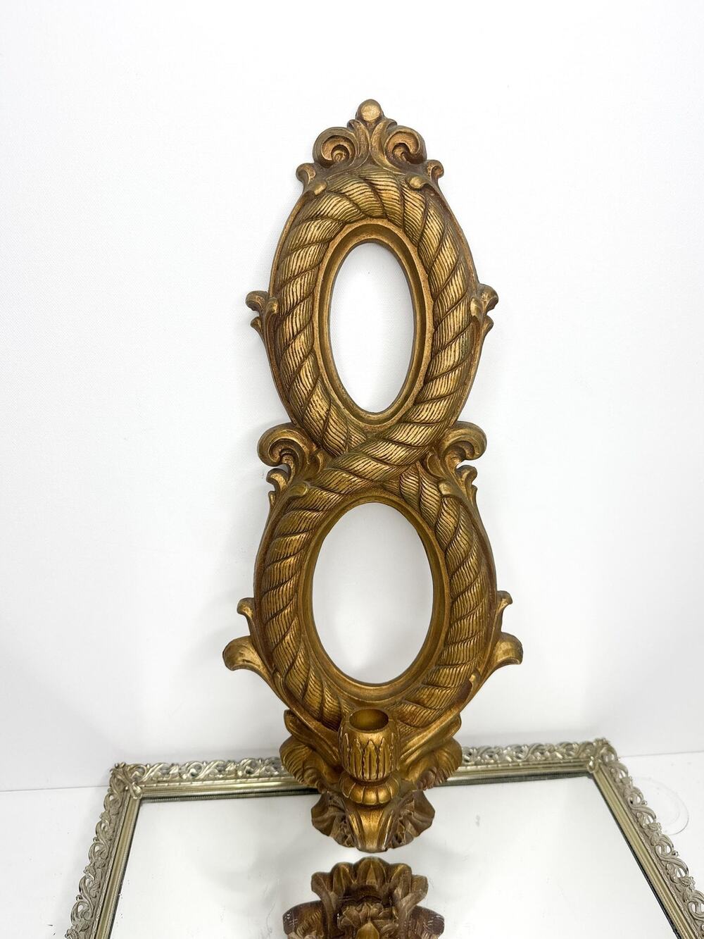 Vintage Syroco Home interiors Gold Candle Sconce